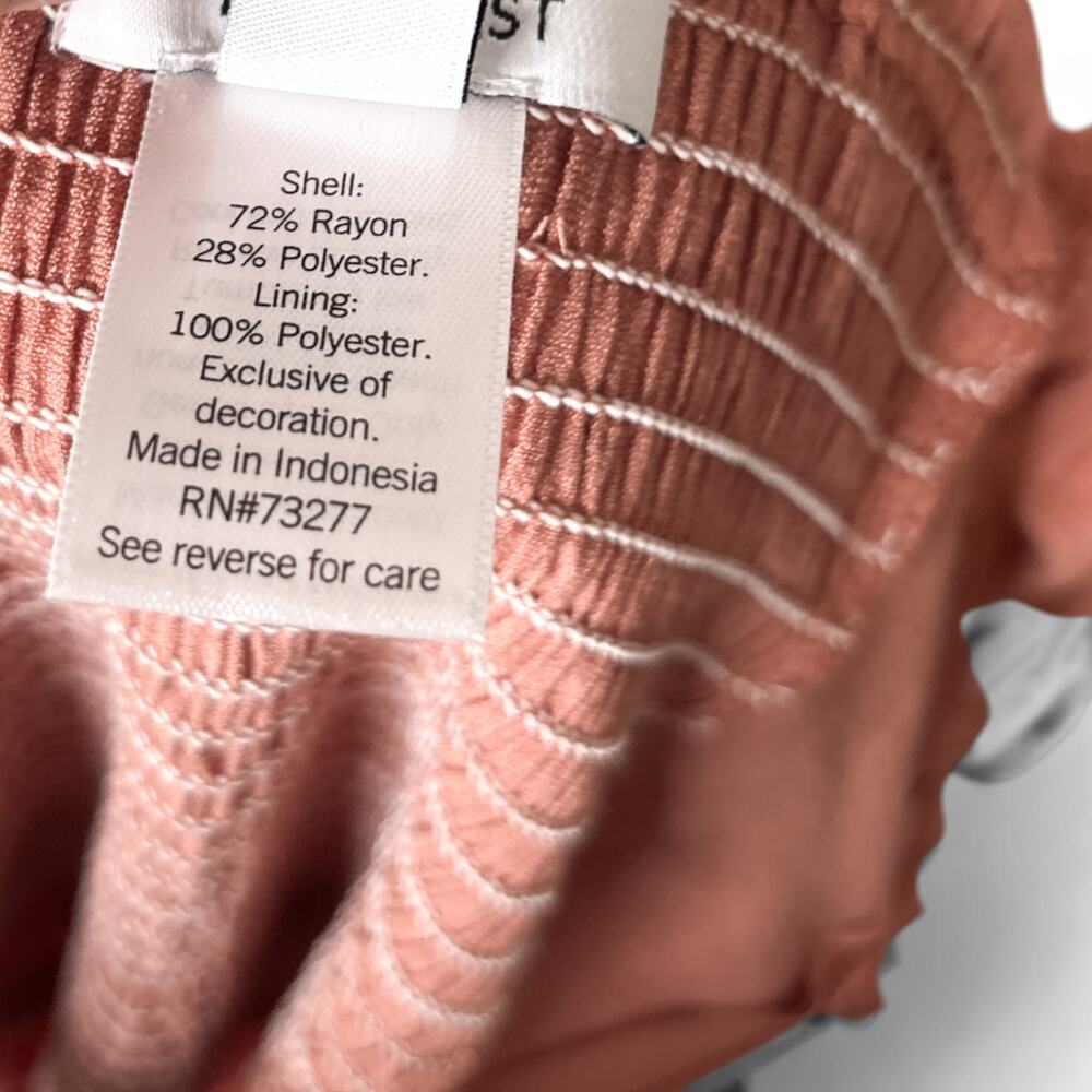 Nine West Twist Front Puff Sleeve Top Dusty Rose Medium - Picture 9 of 10